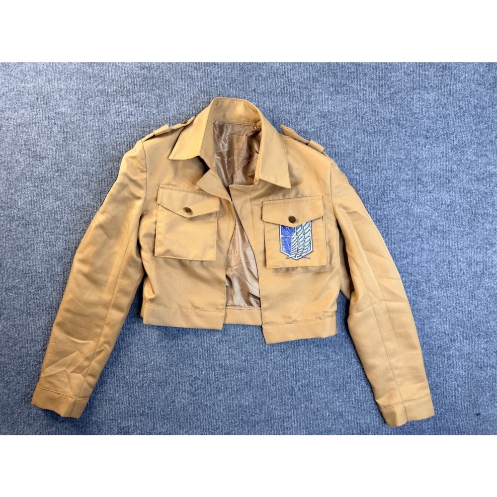 Attack on Titan Scout Regiment Cosplay Jacket Tan Cropped Anime Costume Small